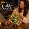 Holiday Decoration Crafting Tools DIY Beaded Christmas Tree Kit, Handmade with LED Lights, Party Props Craft Project, Bead Kit for Adults, Home