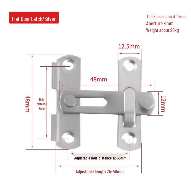 

Black Red Antique Bronze Stainless Steel Right Angle Anti-Theft Sliding Door Latch