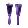 Hollow Rebound Massage Six-Claw Curved Styling Hairbrush with Pig Bristles