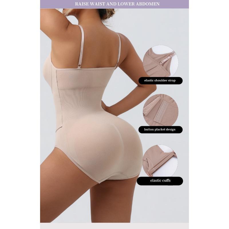 Double-button, Waist-cinching, Strapless Shapewear Bodysuit; Bust-lifting, Waist-cinching, Butt-lifting Shapewear; Form-fitting Strapless Lingerie
