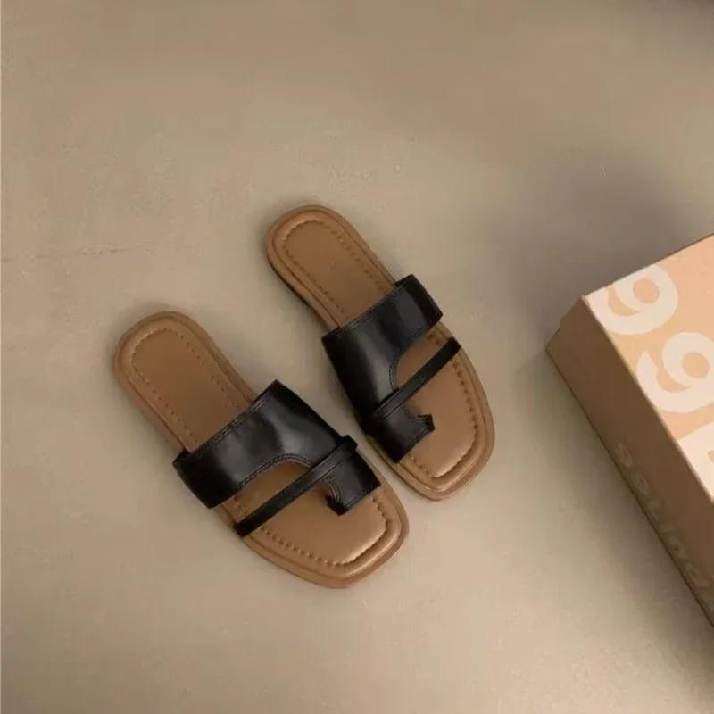 Slippers Shoes for Women Summer Sandals Flip Flops Retro Flats Luxury Brand Woman Shoe Slipper for Home Luxury Dropshipping 2025