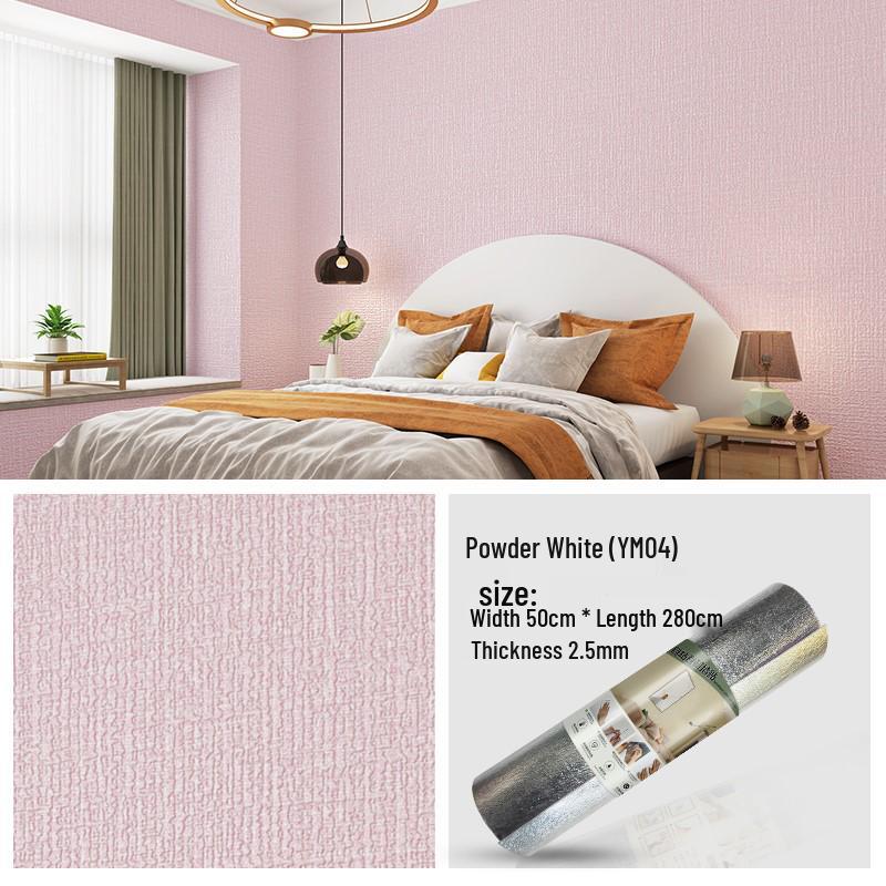 3D Self-Adhesive Linen Wallpaper: Thickened, Moisture-Proof, Light-Blocking, Thermal Insulation, Fire Retardant Aluminum Foil.