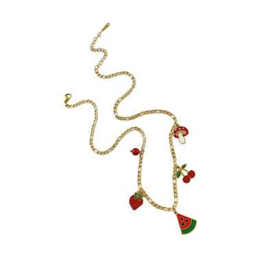 Stylish Versatile Fruit Inspired Charm Chain Customizable Length Comfortable For Everyday Outfits