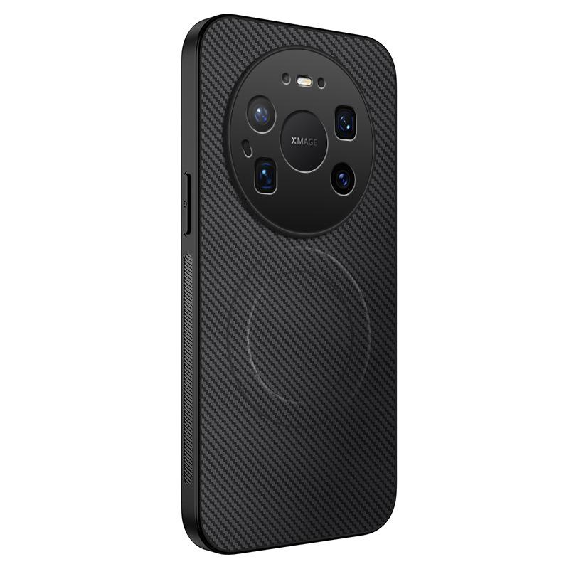 Applicable To Huawei mate80ProMax Carbon Fiber Pattern Magnetic Mobile Phone Case mate80Pro Matte Anti-drop Protective Cover
