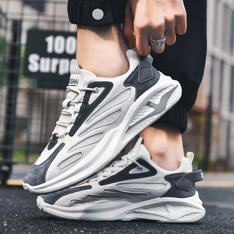 Manufacturer customizes men's dad shoes 2025 new trendy men's sports shoes Korean version breathable casual platform men's shoes