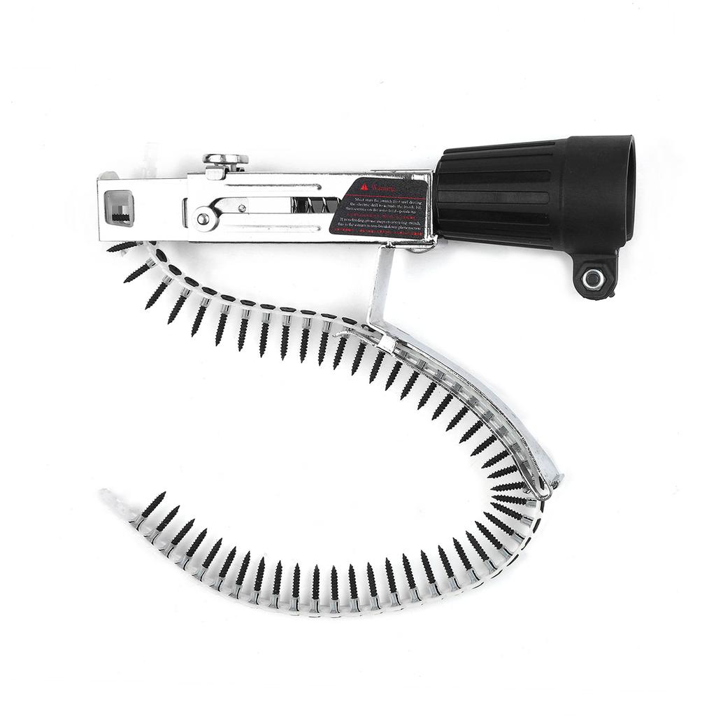 Automatic Chain Nail Gun Adapter Power Drill Attachment With Screws Woodworking Tool Auto Feed Screwdriver Tape Chain