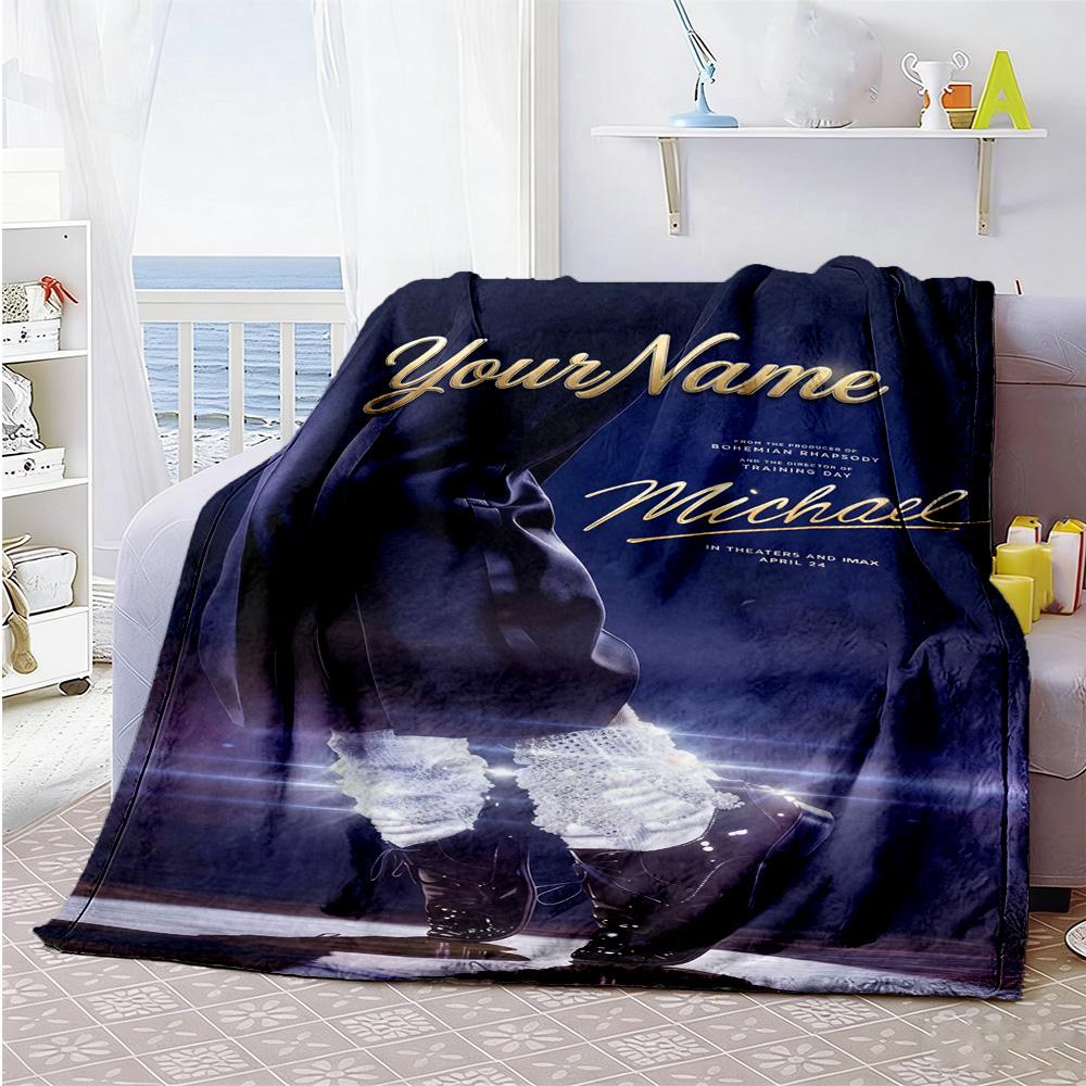 Michael Jackson 199 Customize Your Name Blanket Gift Personalized Blanket Soft & Cozy Great for Office Chair Livingroom Couch Nap for All Occasions