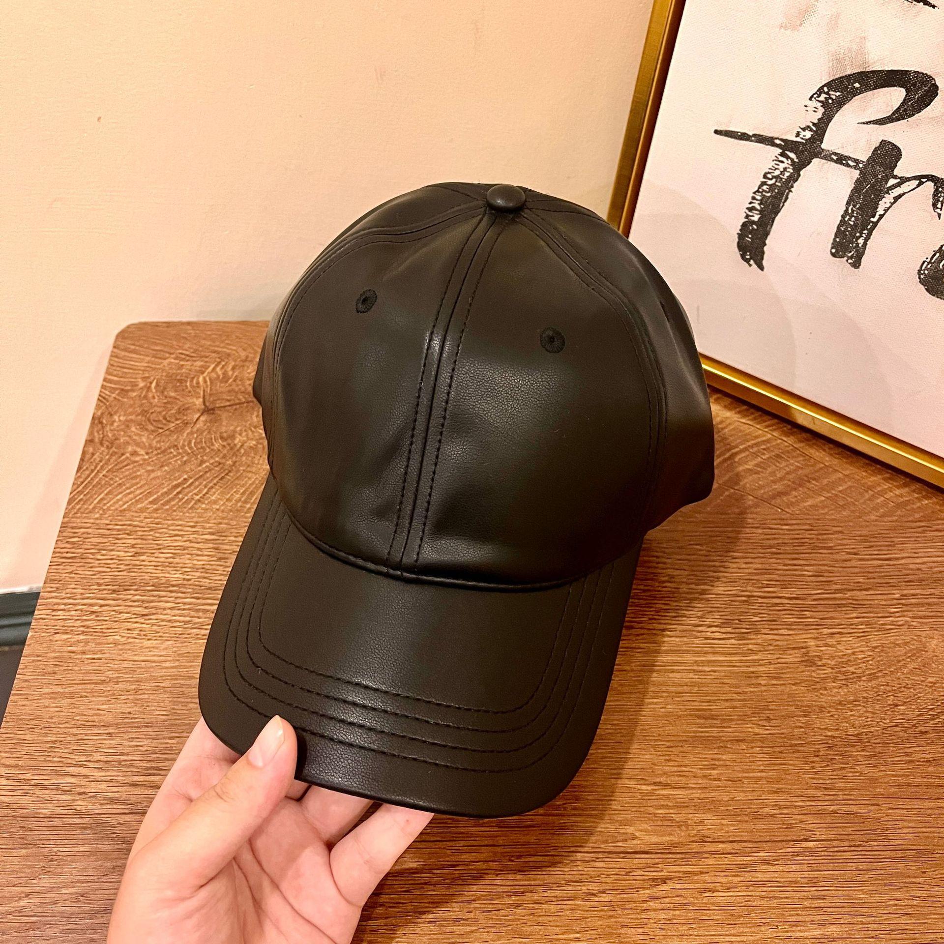 

JYL TS DIY Black Leather Cap Women Winter Oversized Wide Brim Hat Faux Leather 1222Mao12108 фанданго рожевий колір
