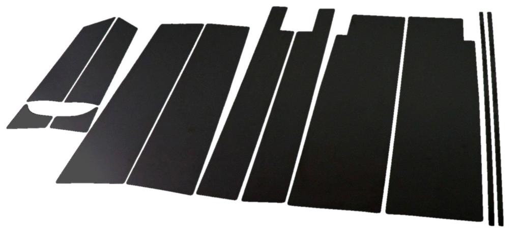 BRIGHTZ Finish Edelstahl Schwarz Beschichtet Säulenverkleidungen für Toyota Serena C25 Teilenummer Kompatibel mit Aero Blenden CC Ultra-Spiegel (12-teiliges Set,