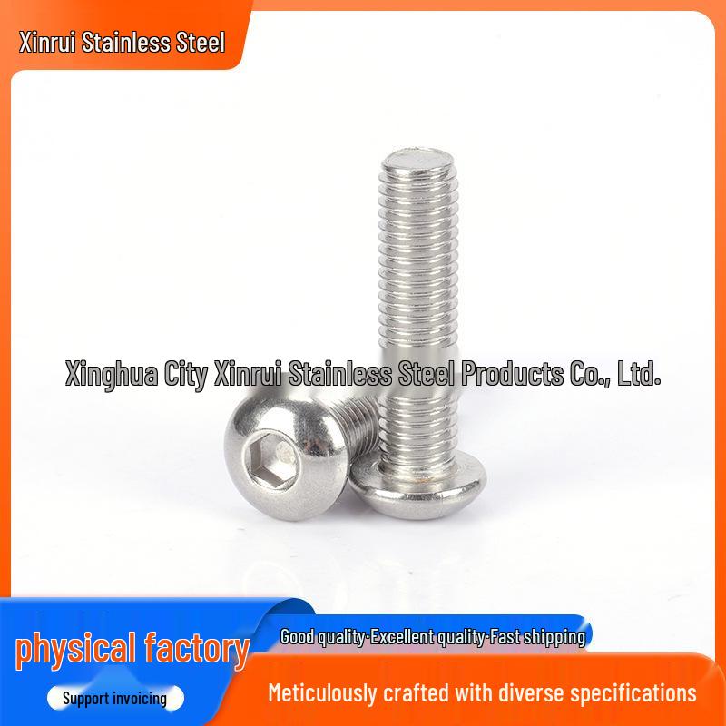 ISO7380 304 Stainless Steel Pan Head Hex Socket Bolt, M4-M12