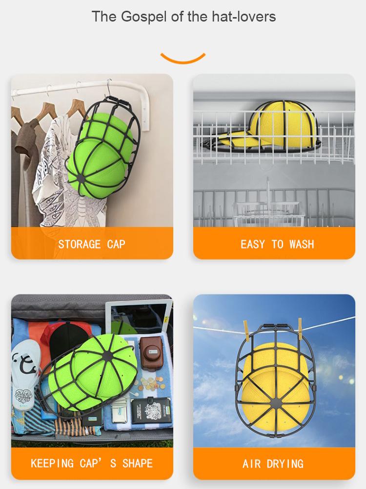 Washing Machine Hat Washing Protector Hat Cleaning Machine Washable Laundry Bag Anti-Deformation Secure Hat Storage Solution