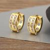 Nidin High Quality Hip-Hop Style Hoop Earrings For Women Female Geometric Copper Cubic Zirconia Ear Jewelry Daily Party Gifts