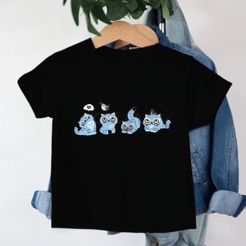 KPop Demon Hunters Tiger T-shirt Baby Girls Boys New Cartoon Tee Cute Tiger Print Crew Neck Cool Kids Tee Movie T-shirts