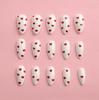 24 Pieces Of White With Burgundy Love Manicure Valentine'S Day Niche Girl Wearing Nail Red Love Fake Nails