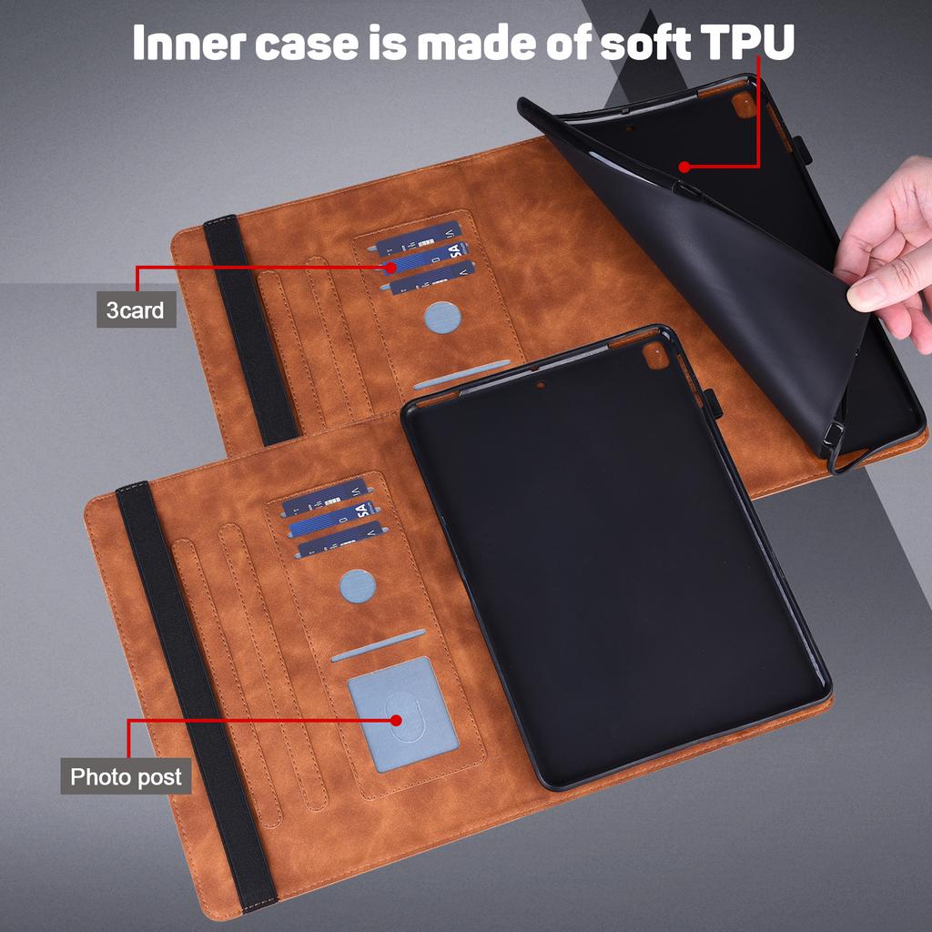 Suitable for ipad 10.9 2026 flat leather case mini6 retro peacock flower embossed card holder shell