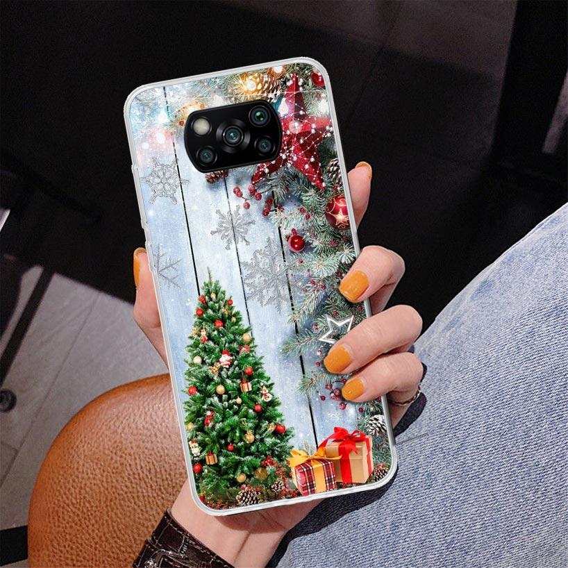 Frohe Weihnachten Baum Schnee Handyhülle Für Xiaomi Poco X7 X6 X5 Pro F7 Ultra Redmi 15C 15 13C 13 12C 12 10 10A 10C 9 9A 9C 9T Hülle