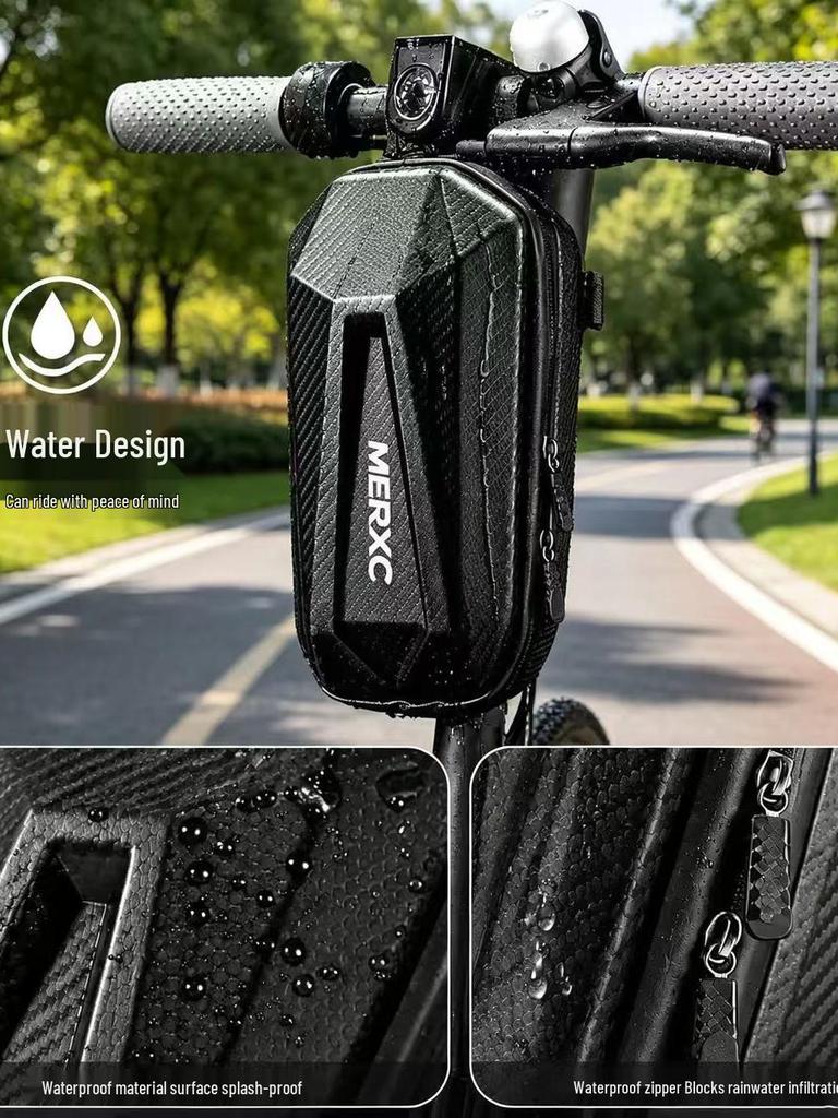 Large Capacity Waterproof Hard Shell Front Bag for Folding Bikes & Scooters