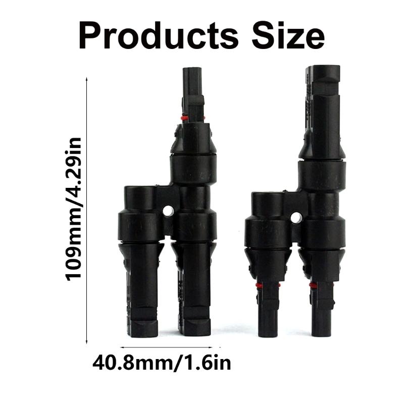 1 Pair IP67 Solar Connectors 2 To 1 T Branch Male And Female Solar Parallel Solar Systems Converters 6000V