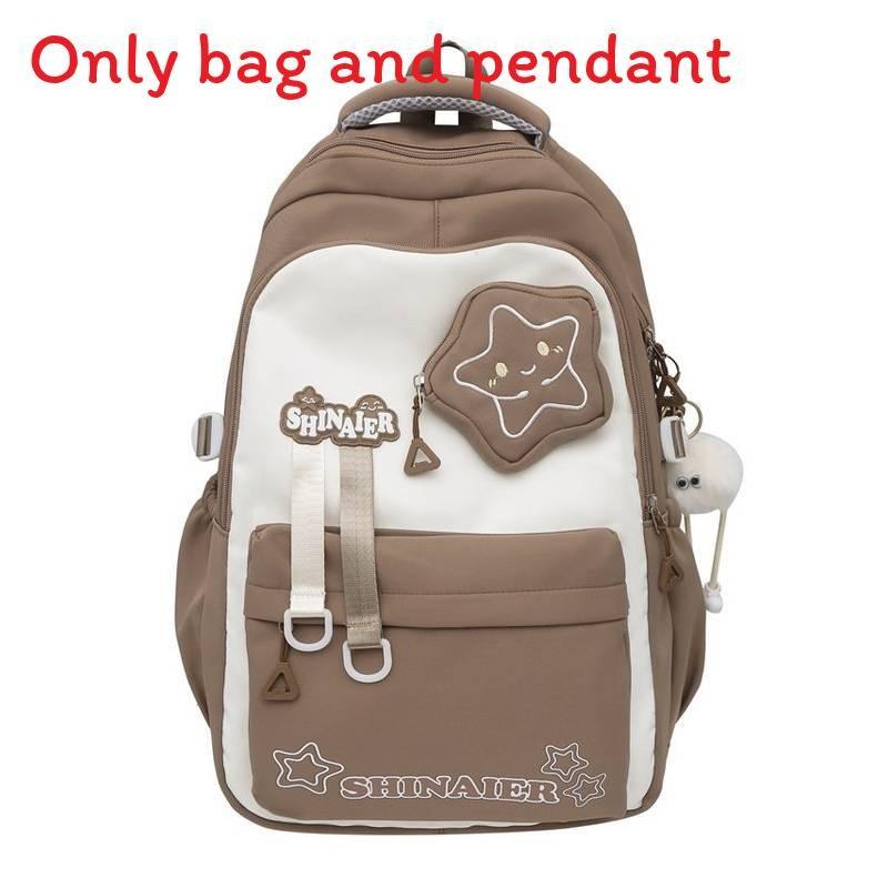 Youthful Style Nylon School Backpack With Color Blocked Cute Letter Star Print For Teens