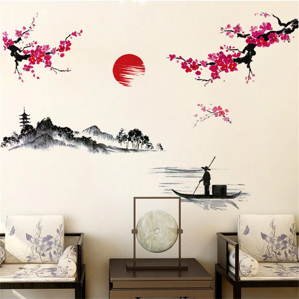 Home Wall Stickers Wedding Decor Plum Flower Removable