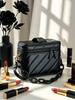YSL Quilted Makeup Box Bag, Detachable Chain Crossbody Cosmetic Storage Pouch