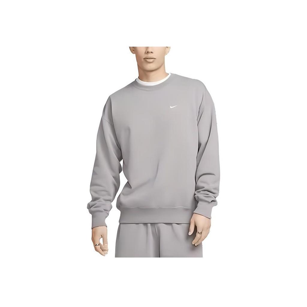 Nike Solo Swoosh Solid Color Loose Fit Crew Neck Long Sleeve Sweatshirt Men Tops Teal-Grey DX0812-029