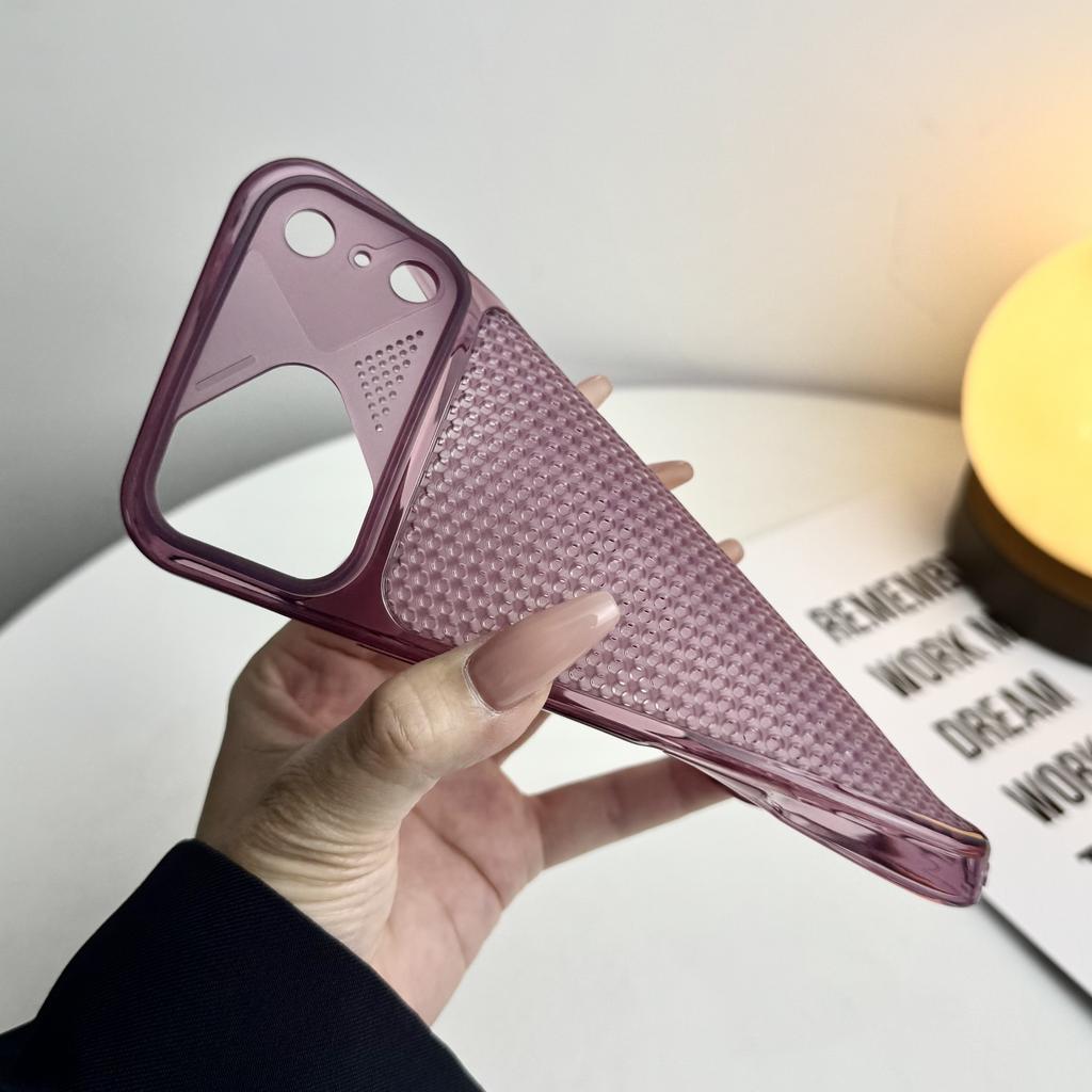 Translucent Cooling Phone Case For Iphone 11 12 13 14 15 16 17 18 Pro Max Heat Dissipation TPU Soft Phone Cover Light Thin Shell