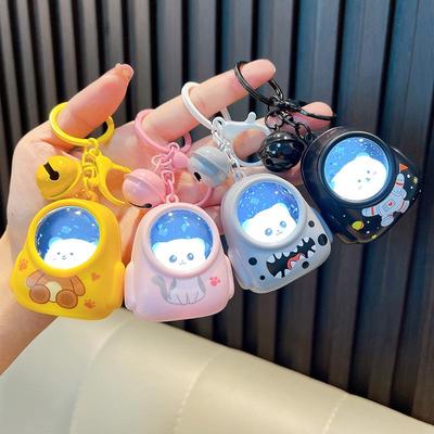 Luminous Night Light Keychain with Cute Doll Pendant - Car Key Chain Ornament Gift