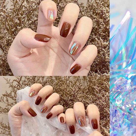 Nail Art Glass Film Paper Holographic Transfer Foil Decal Sticker Manicure Decor