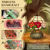 Handcrafted Classic Stained Glass Bedside Lamp Tiffany Style Table Lamp With Sculpted Dragonfly Base Multi Coloured
