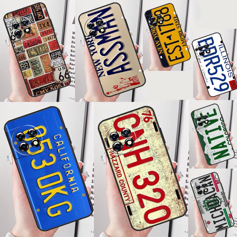 Number License New York Plate Cover For OnePlus 12 13 11 12R 13R 9 10 Pro 8T 9RT 10T 10R Nord 4 CE 2 3 Lite N30 N20 Case