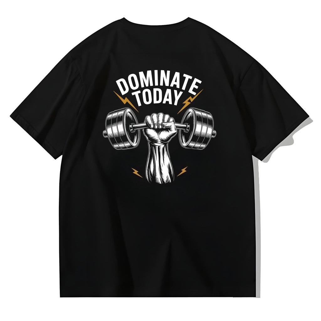 2025 Herbst und Winter Paar Fitness Sportlicher Stil Reine Baumwolle T-Shirt Druck Schlichter Trend Übergröße Herren Damen T-Shirt