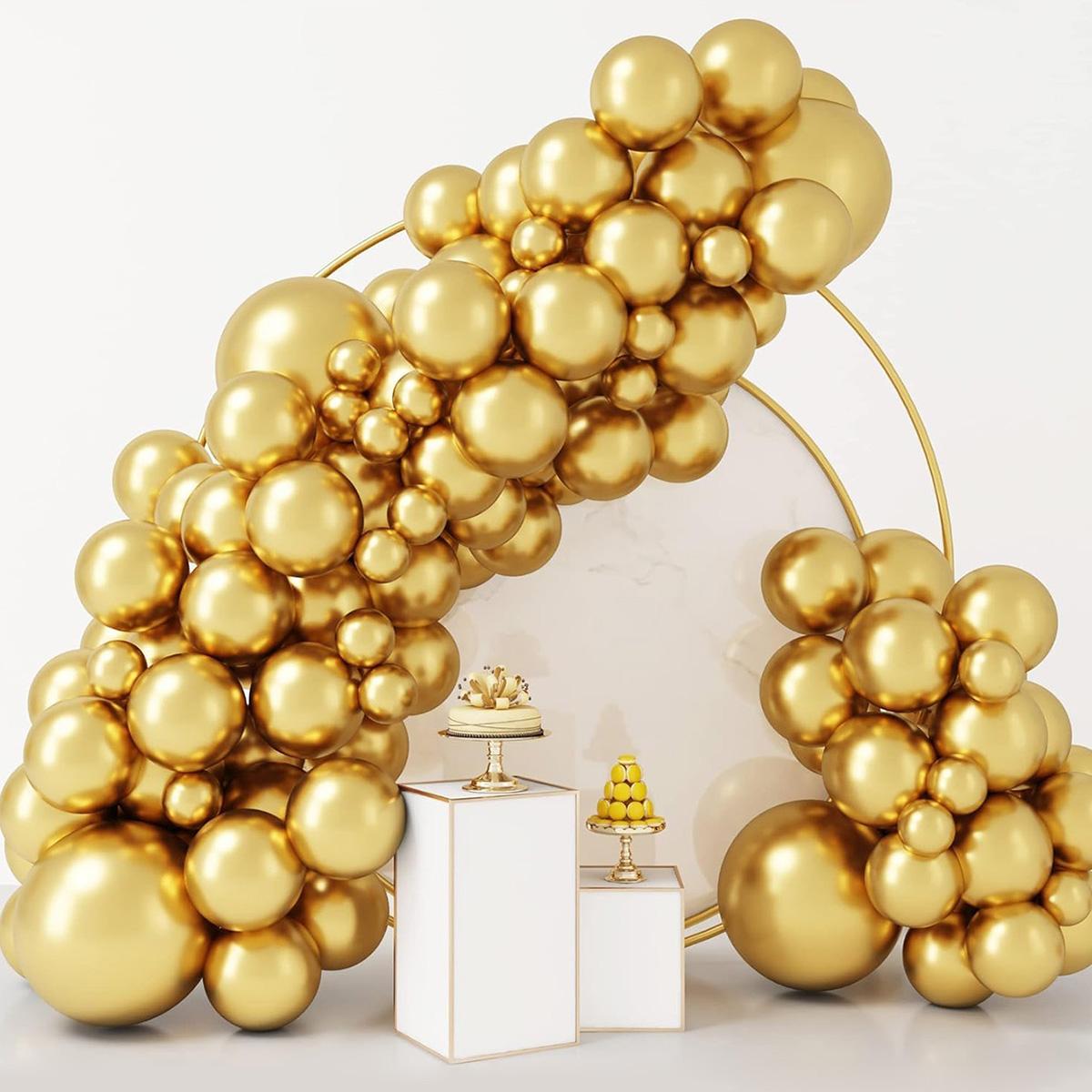 

Metallic Gold Garland Arch Kit Latex Balloons Wedding Birthday Party Decor Kids Birthday Balloon Baby Shower Party Supplies As picture