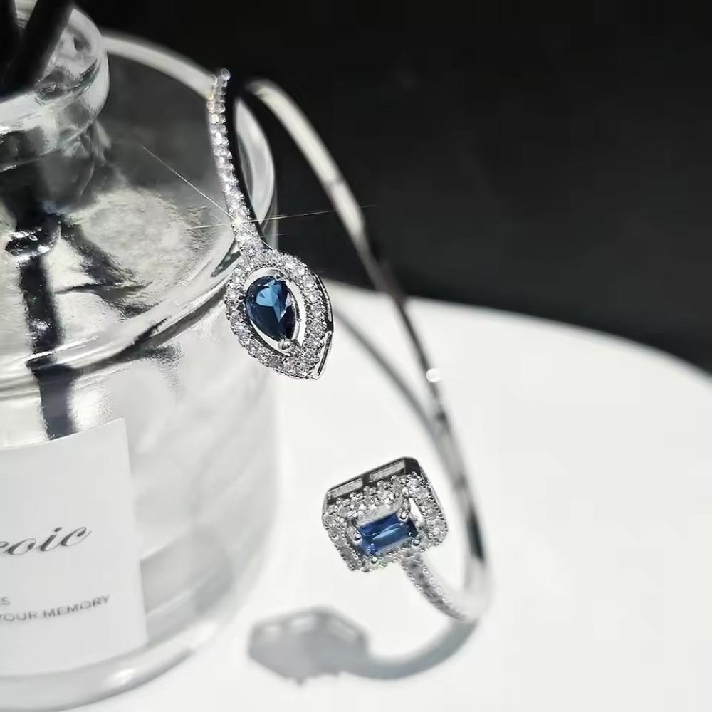 Waterproof Cubic Zirconia Cuff Bracelet Handmade Adjustable Open Bangle  Female Lady Girl