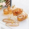 Dried Fruit Dish Nuts Platter with Lid Bowl Holder Snack Plates Serving Tray for
