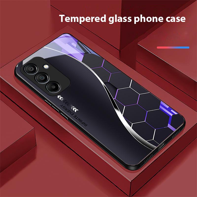 Sci Fi Silver White For Samsung Galaxy A15 5G 54 4G 51 50 24 35 90 71 12 51 53 52S 80 22 34 Black Tempered Glass Phone Case