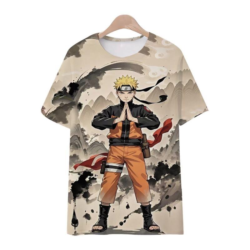 Summer Bestsellers Naruto 3d Printed Short-sleeved Men's Cool Round-neck T-shirts, Summer Children's T-shirts, Abstract Clothes