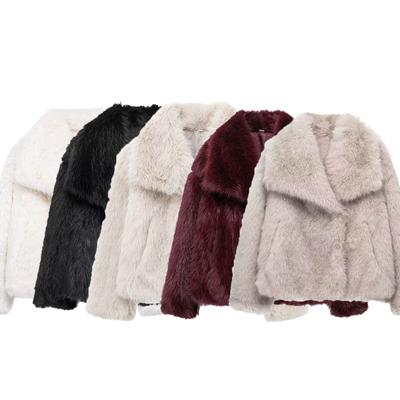 Coat Woman Coats Autumn Winter Fur Plush Fluffy Jacket Warm Red Gray Black White Fur Coat Outerwears