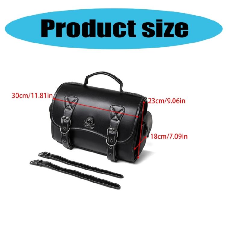 Punk Style Saddlebag Universal PU Side Bag Pouch Travel Luggage Bag with 2 Straps Over Saddles Bag Motorcycle Tool Bag
