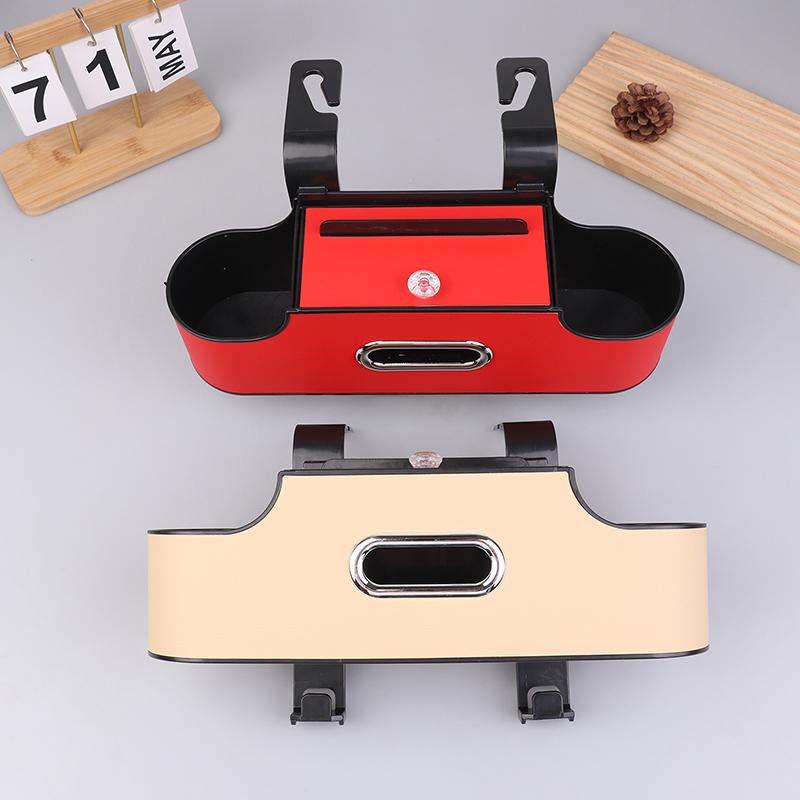 Car Backseat Hanging Seat Hook Storage Cup Holder Phone Holder Universal Car Interior Seat Back Organizer 4-In-1 Storage Box