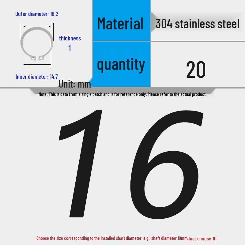 304 Stainless Steel Snap Ring for 3-200 Bearing