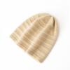 New Style Women's High End Solid Color Striped Thickened and Warm Fashionable Knitted Casual Toe Cap Hat