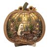 2D Flat Desktop Decoration Wooden Halloween Decorative Plate Funny Pumpkin Ornament  Home