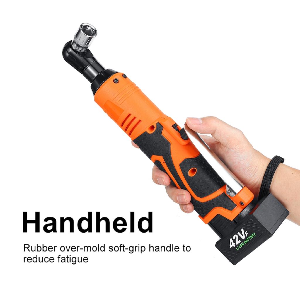 Clé à chocs électrique 90Nm 3/8 pouce Clé à cliquet sans fil avec lumière LED Rechargeable 8000mAh 110-220V Outil électrique 42V