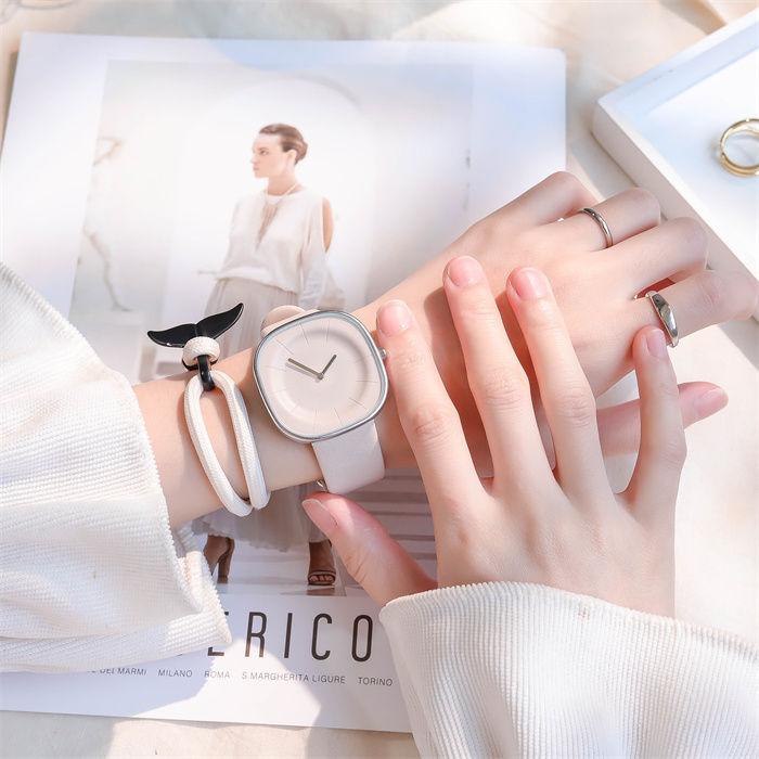 Minimalist Design Watch Female Student Niche Square High Value Creative Fashion Couple Watch