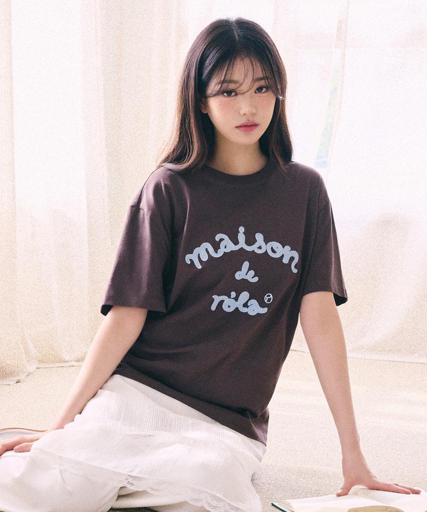 ROLAROLA Maison De Rola Embroidery Loose Fit T-Shirt Brown
