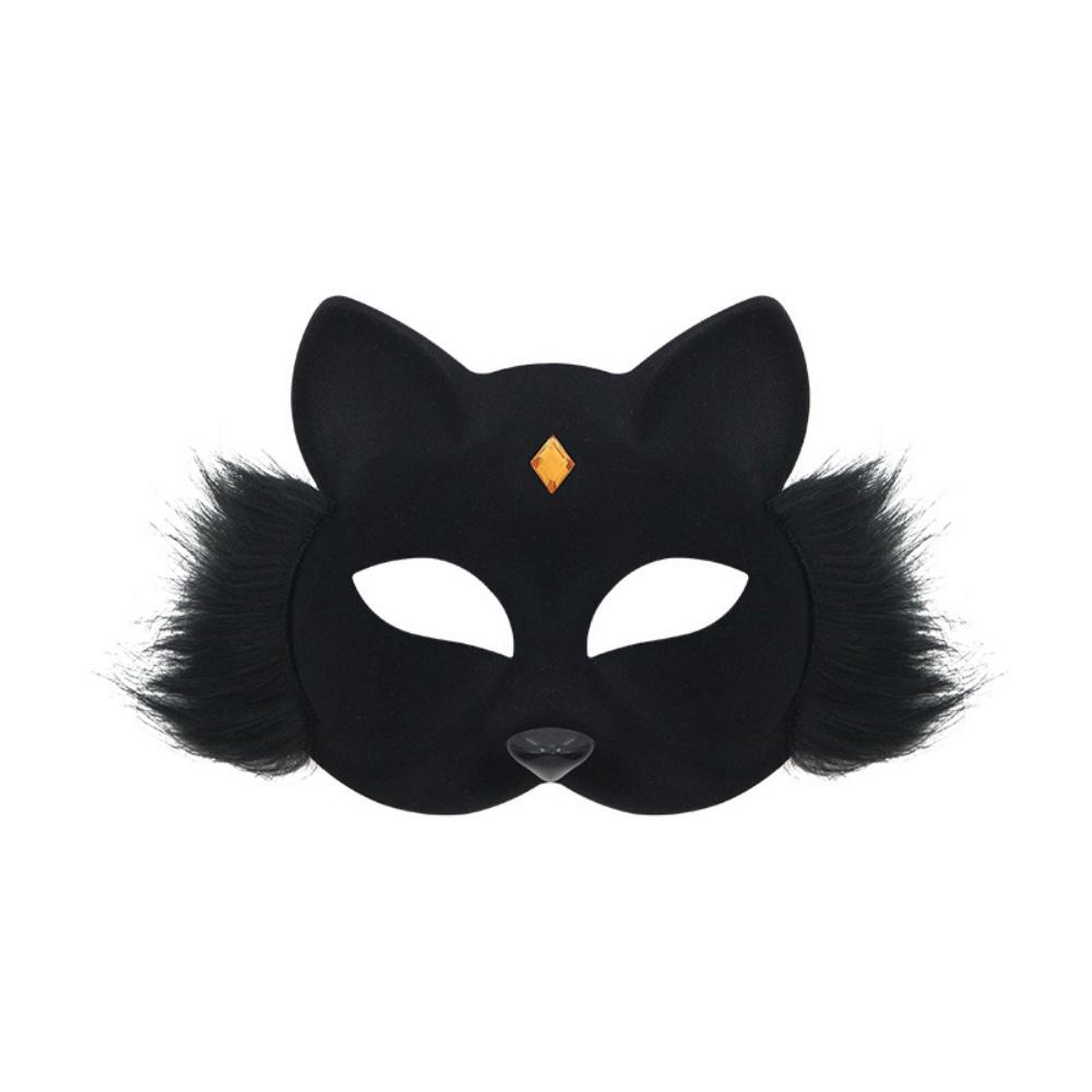 Plush Fox Cat Mask Realistic Furry Fox Mask Cosplay Party Mask Fluffy For Costume Parties Halloween Carnivals