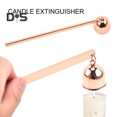 Spegnicandele a campana con manico lungo, stoppino per candele in acciaio inox lucidato, spegnifiamma, stoppino per candele, accessori per candele