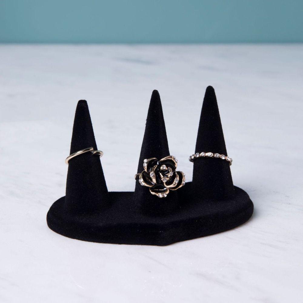 Organizer Jewelry Display Rack Velvet Ring Display Stand Jewelry Props Rings Display Holder Women