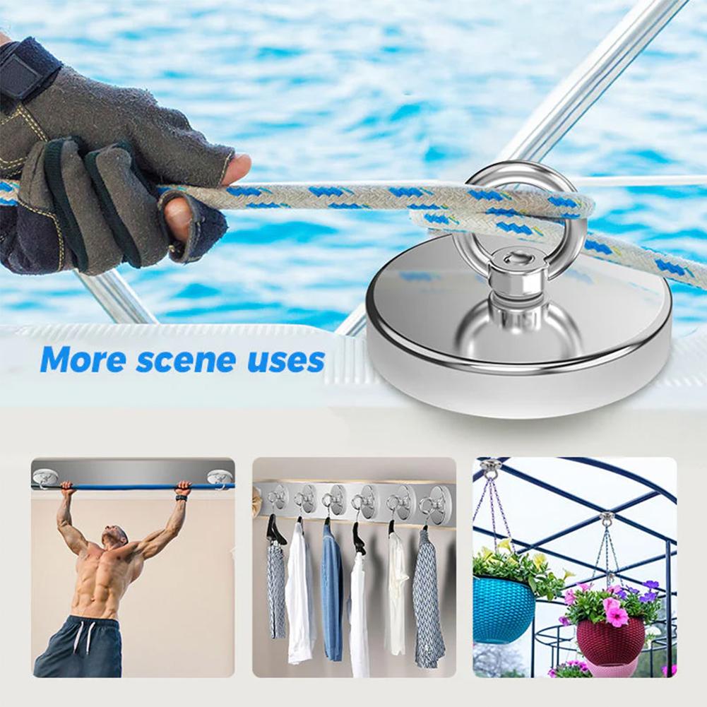 Double-Sided Magnet Fishing Kit With Case, Premium Fishing Magnet Kit For Retrieving Items In River, Lake, Beach, Lawn. S3P9